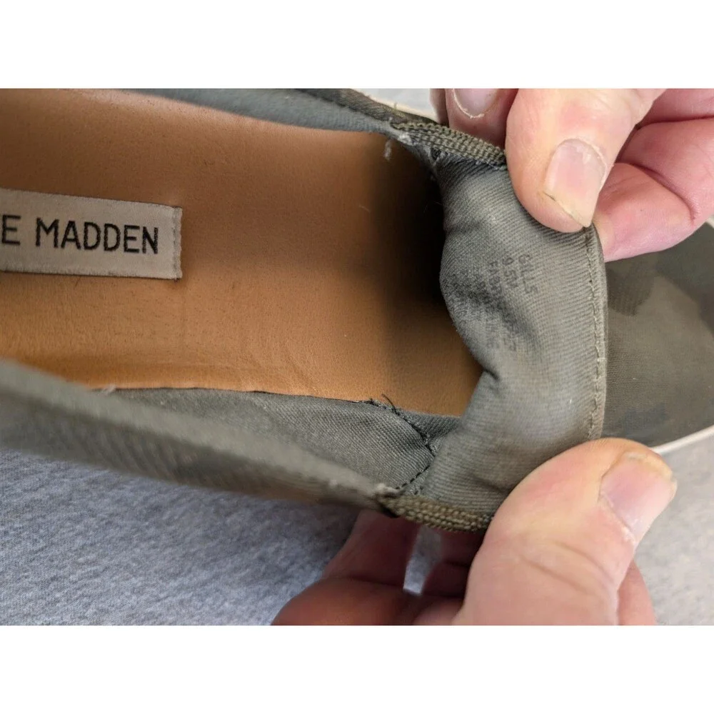 Steve Madden Men's Camo Canvas Slip-On Casual Shoes Gray/Black US 9.5M